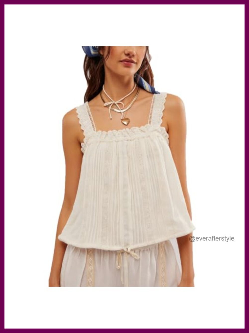 Women Y2K Lace Patchwork Tank Top Pleated Ruffle Hem Babydoll Crop